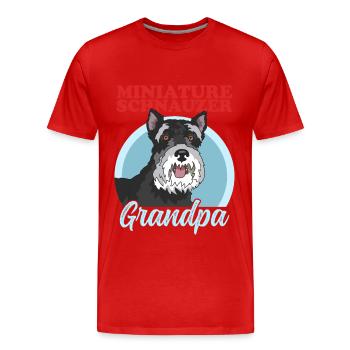 Zwergschnauzer Grandpa | Schnauzer Hunde Geschenk - Männer Premium Bio T-Shirt - Rot - Vorne - Damien (186cm)
