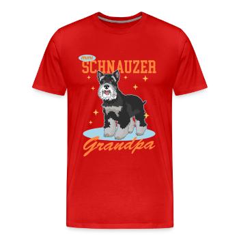 Schnauzer miniature Grand-père Schnauzer Chien Cadeau - T-shirt bio Premium Homme - rouge - Devant - Damien (186cm)