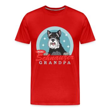 Schnauzer miniature Grand-père chien Schnauzer cadeau - T-shirt bio Premium Homme - rouge - Devant - Damien (186cm)