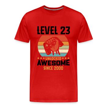 Level 23 Komplettes Geschenk zum Geburtstag 2000 - Männer Premium Bio T-Shirt - Rot - Vorne - Damien (186cm)