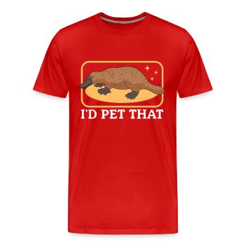 Schnabeltier Platypus Schnabeltiere Geschenk - Männer Premium Bio T-Shirt - Rot - Vorne - Damien (186cm)