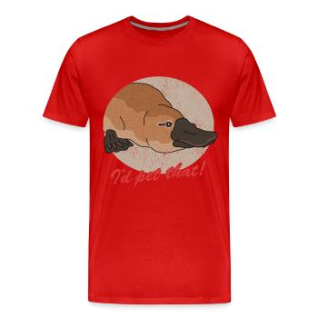 Schnabeltier Schnabeltiere Platypus Geschenk - Männer Premium Bio T-Shirt - Rot - Vorne - Damien (186cm)