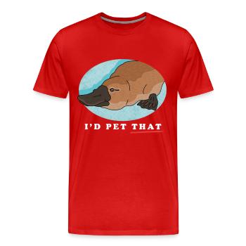 Schnabeltiere Platypus Schnabeltier Geschenk - Männer Premium Bio T-Shirt - Rot - Vorne - Damien (186cm)