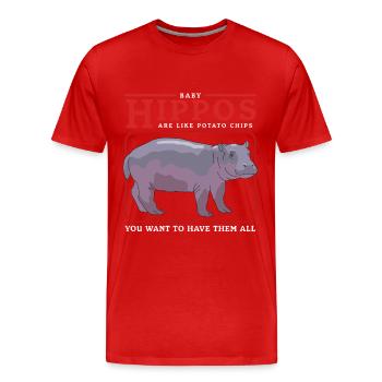 Hippos Baby Hippo Hippo Gift - Men's Premium Organic T-Shirt - red - Front - Damien (186cm)