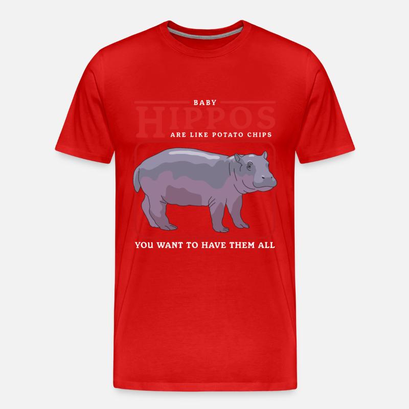 Hippos Bébé Hippopotame Hippo Cadeau - T-shirt bio Premium Homme - rouge