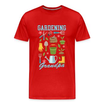 Jardin Jardinage Hobby Jardinier Grand-père Cadeau - T-shirt bio Premium Homme - rouge - Devant - Damien (186cm)