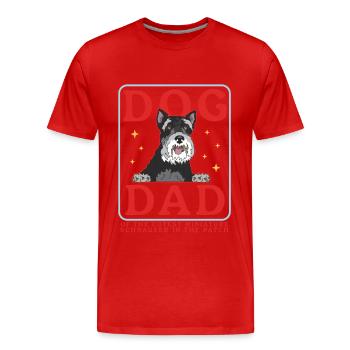 Miniature Schnauzer Dad Schnauzer Dogs Gift - Men's Premium Organic T-Shirt - red - Front - Damien (186cm)