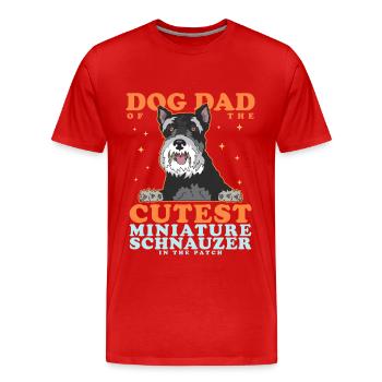 Miniature Schnauzer Dad | Schnauzer Dog Gift - Men's Premium Organic T-Shirt - red - Front - Damien (186cm)