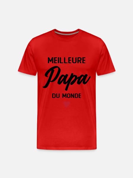 Meilleur Papa du monde - T-shirt bio Premium Homme - rouge