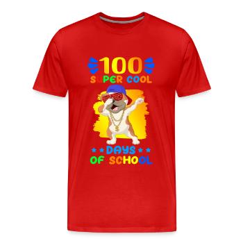 100 School Days School Students Children Gift - Men's Premium Organic T-Shirt - red - Front - Damien (186cm)