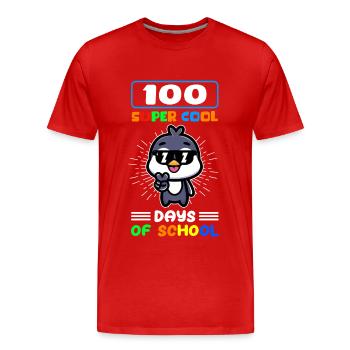 100 School Days School Kids Student Gift - Men's Premium Organic T-Shirt - red - Front - Damien (186cm)
