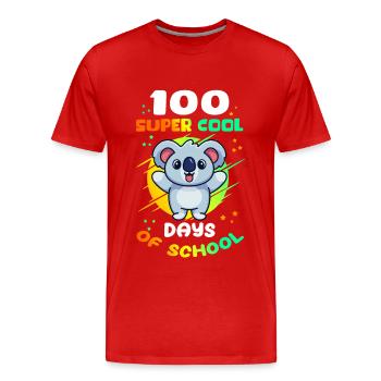 100 School Days Kids School Student Gift - Men's Premium Organic T-Shirt - red - Front - Damien (186cm)