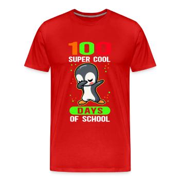 100 School Days School Kids School Gift - Men's Premium Organic T-Shirt - red - Front - Damien (186cm)