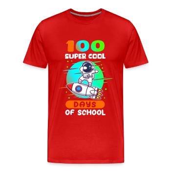 100 School Days School School Kids Gift - Men's Premium Organic T-Shirt - red - Front - Damien (186cm)