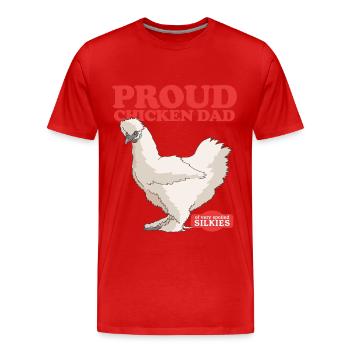 Silk Chicken Dad Chicken Silkie Silk Chickens Cadeau - T-shirt bio Premium Homme - rouge - Devant - Damien (186cm)