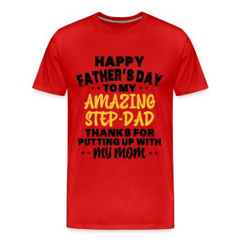 Joyeuse fête des pères Beau Père Fête des pères - T-shirt bio Premium Homme - rouge - Devant - Damien (186cm)