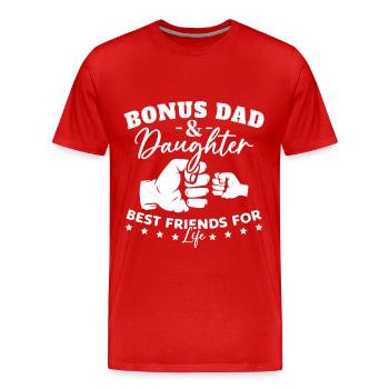 Bonus Papa et Fille Meilleurs Amis Pour La Vie - T-shirt bio Premium Homme - rouge - Devant - Damien (186cm)