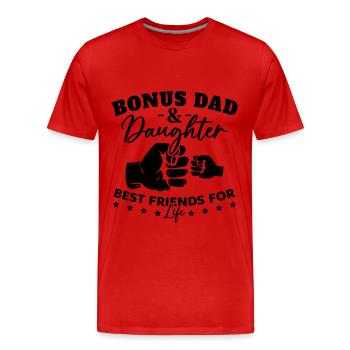 Bonus Papa et Fille Meilleurs Amis Pour La Vie - T-shirt bio Premium Homme - rouge - Devant - Damien (186cm)