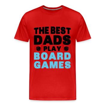 Meilleurs Pères Jouent Jeux de Plateau Cadeau - T-shirt bio Premium Homme - rouge - Devant - Damien (186cm)