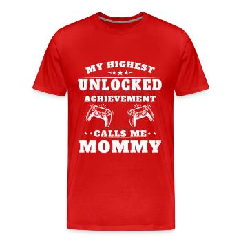 Mon plus haut accomplissement m'appelle mamie - T-shirt bio Premium Homme - rouge - Devant - Damien (186cm)