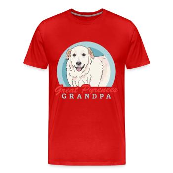 Pyrenäenberghund Grandpa Pyrenees Hunde Geschenk - Männer Premium Bio T-Shirt - Rot - Vorne - Damien (186cm)