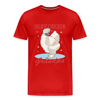 Silk Chicken Grandpa Silkie Chicken Silk Chickens Cadeau - T-shirt bio Premium Homme - rouge - Devant - Damien (186cm)