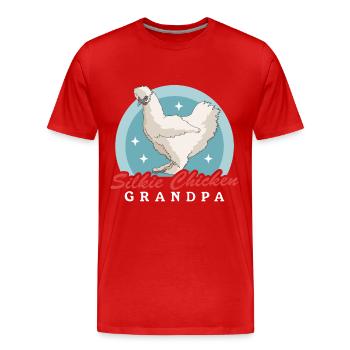 Silk Chicken Grandpa Silkie Silk Chickens Chicken Gift - T-shirt bio Premium Homme - rouge - Devant - Damien (186cm)