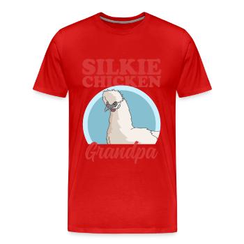 Silk Chicken Grandpa Silk Chicken Silkie Chicken Cadeau - T-shirt bio Premium Homme - rouge - Devant - Damien (186cm)