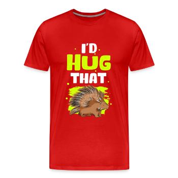 Porc-épic Cadeau - T-shirt bio Premium Homme - rouge - Devant - Damien (186cm)