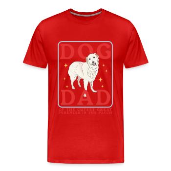 Chien de montagne des Pyrénées Papa Chiens Chien Propriétaire Cadeau - T-shirt bio Premium Homme - rouge - Devant - Damien (186cm)