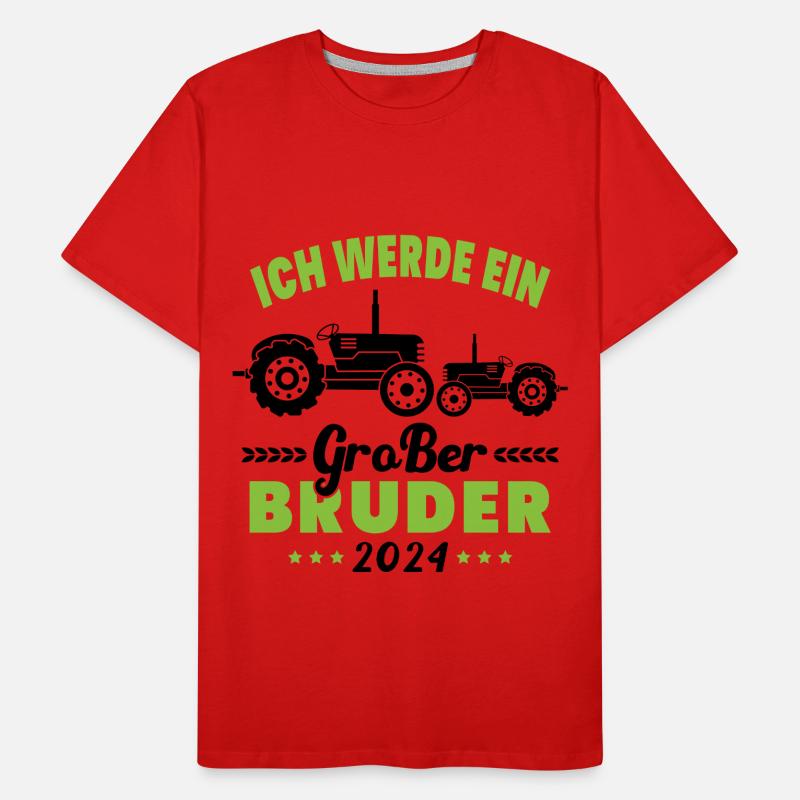 Ich werde 2024 Großer Bruder sein Traktor T-shirt bio Premium Homme