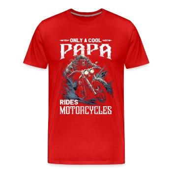 Dictons de motocyclistes | Moto & Motard - T-shirt bio Premium Homme - rouge - Devant - Damien (186cm)