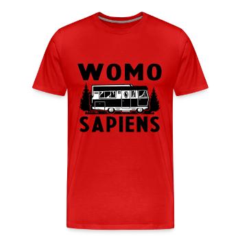 Womo Sapiens Funny Caravan - Männer Premium Bio T-Shirt - Rot - Vorne - Damien (186cm)