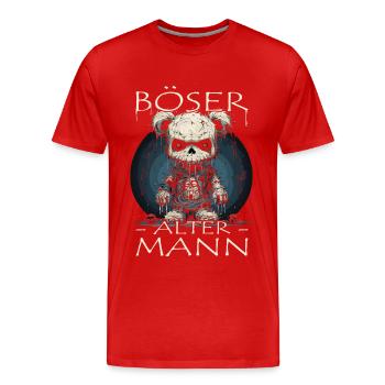 Böser alter Mann - Biker Opa | Motorradfahrer - Männer Premium Bio T-Shirt - Rot - Vorne - Damien (186cm)