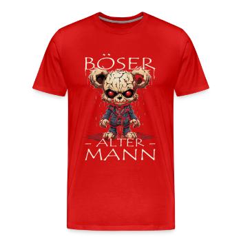 Böser alter Mann - Biker Opa | Motorradfahrer - Männer Premium Bio T-Shirt - Rot - Vorne - Damien (186cm)