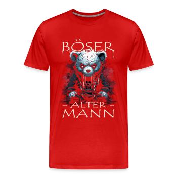 Böser alter Mann - Biker Opa | Motorradfahrer - Männer Premium Bio T-Shirt - Rot - Vorne - Damien (186cm)