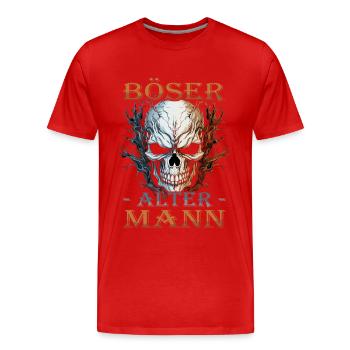 Böser alter Mann - Biker Opa | Motorradfahrer - Männer Premium Bio T-Shirt - Rot - Vorne - Damien (186cm)
