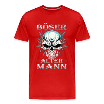 Böser alter Mann - Biker Opa | Motorradfahrer - Männer Premium Bio T-Shirt - Rot - Vorne - Damien (186cm)