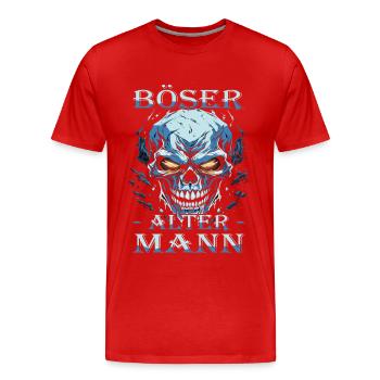 Böser alter Mann - Biker Opa | Motorradfahrer - Männer Premium Bio T-Shirt - Rot - Vorne - Damien (186cm)