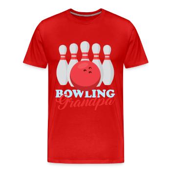 Bowling Grandpa Bowling Player Bowling Gift - Men's Premium Organic T-Shirt - red - Front - Damien (186cm)