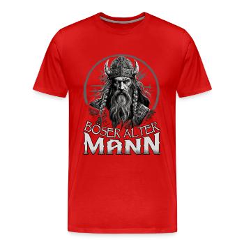 Böser alter Mann | Wikinger | Vikinger | Nordisch - Männer Premium Bio T-Shirt - Rot - Vorne - Damien (186cm)