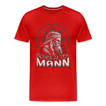 Böser alter Mann | Wikinger | Vikinger | Nordisch - Männer Premium Bio T-Shirt - Rot - Vorne - Damien (186cm)