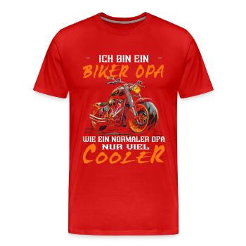 Ich bin ein Biker Opa - Motorradfahrer - Motorrad - Männer Premium Bio T-Shirt - Rot - Vorne - Damien (186cm)