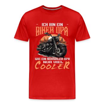 Ich bin ein Biker Opa - Motorradfahrer - Motorrad - Männer Premium Bio T-Shirt - Rot - Vorne - Damien (186cm)