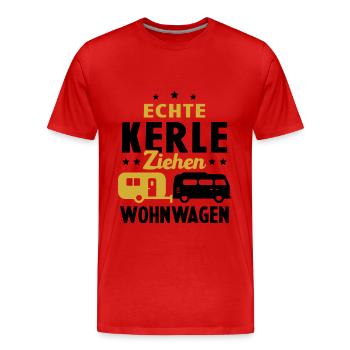 echte kerle ziehen wohnwagen - Männer Premium Bio T-Shirt - Rot - Vorne - Damien (186cm)