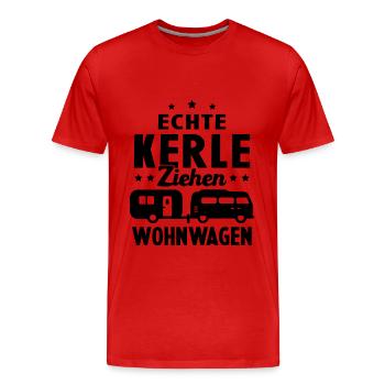 echte kerle ziehen wohnwagen - Männer Premium Bio T-Shirt - Rot - Vorne - Damien (186cm)