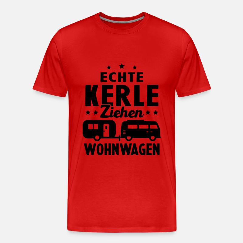 echte kerle ziehen wohnwagen - Männer Premium Bio T-Shirt - Rot