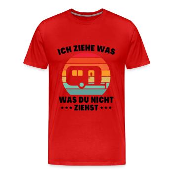 Ich ziehe was was du nicht ziehst Wohnwagen Camper - Männer Premium Bio T-Shirt - Rot - Vorne - Damien (186cm)