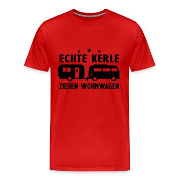 echte kerle ziehen wohnwagen - Männer Premium Bio T-Shirt - Rot - Vorne - Damien (186cm)