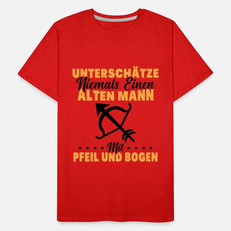 Unterschätze Alten Mann Pfeil und Bogen Spruch Männer Premium Bio T-Shirt